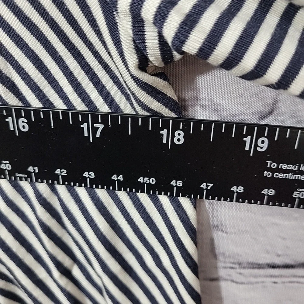 New LOFT Top Womens Sz M Black White Striped 3/4 Sleeve Rayon Stretch NWT - Picture 6 of 8